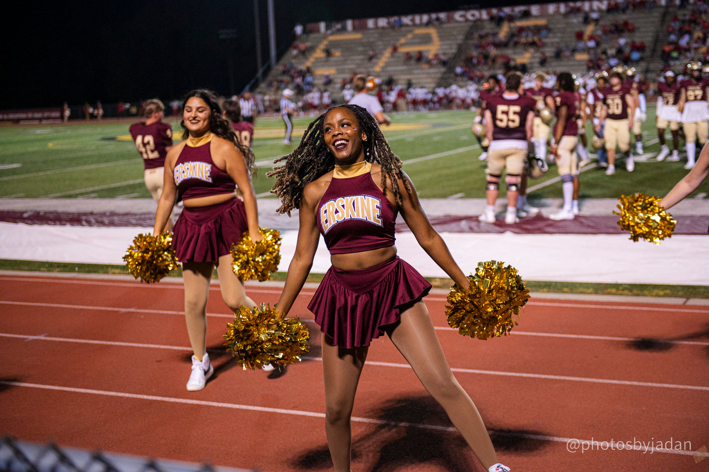 Cheer members at a Fleet Football game