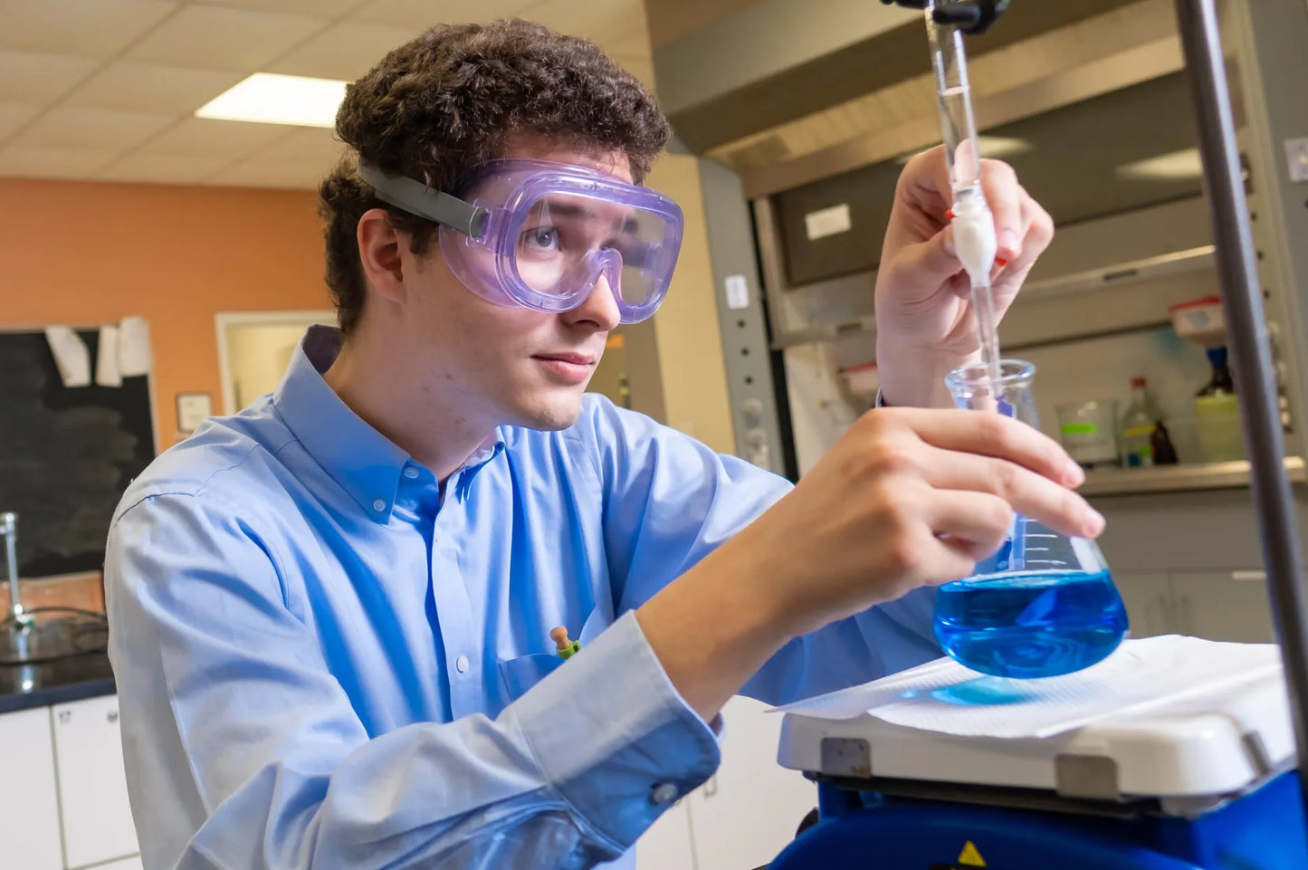 A chemistry student performs an experiment