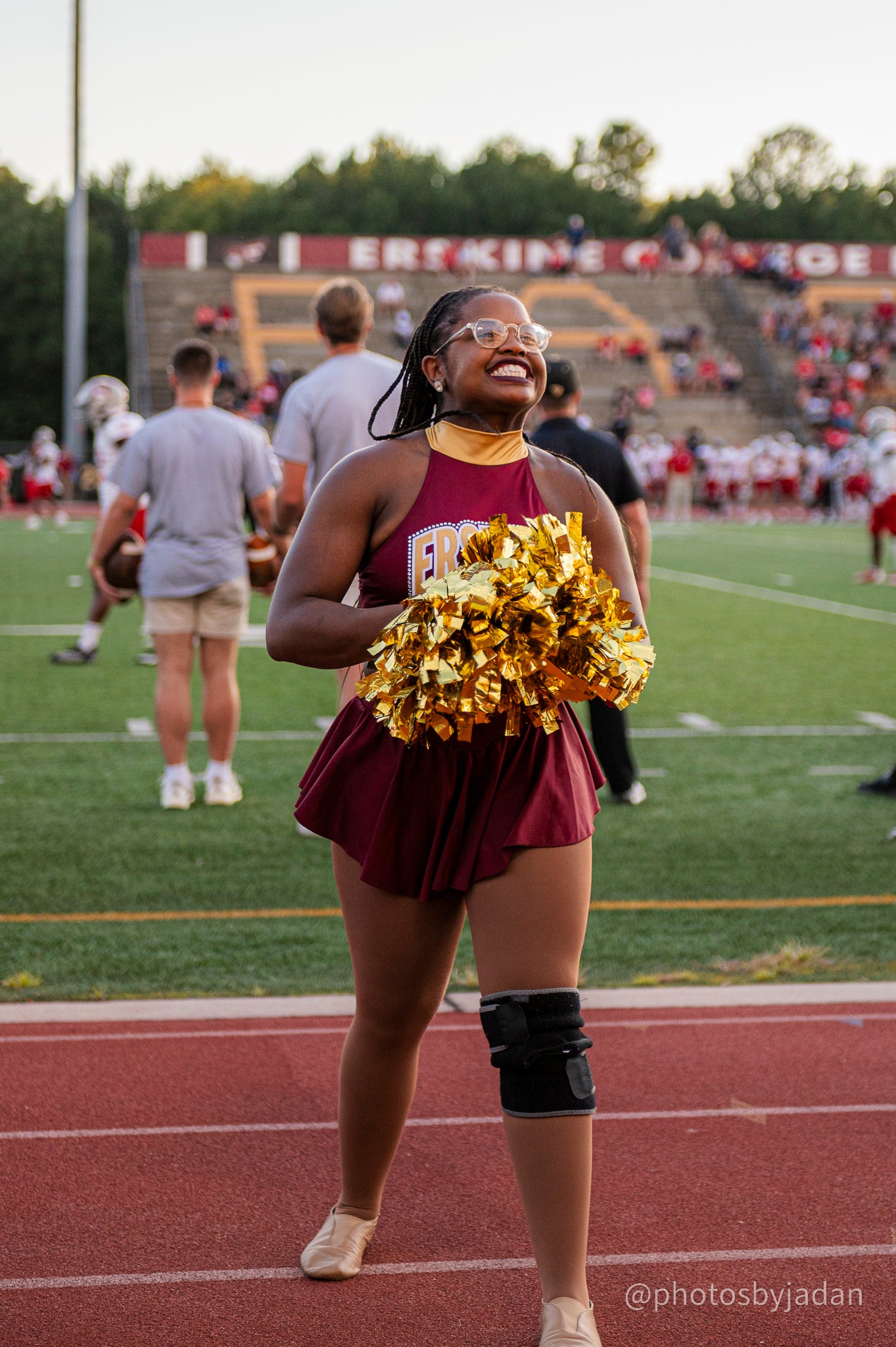 A member of the Erskine cheer team