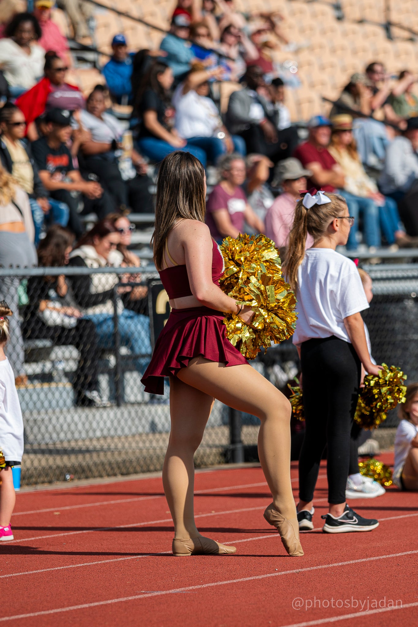 A member of Erskine's cheer team at a football game